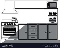 monochrome silhouette lower kitchen