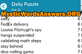 Answers cheats and solutions for daily puzzles. September 21 2020 7 Little Words Answers