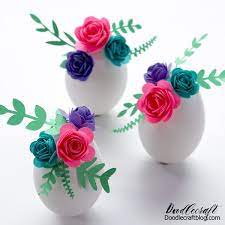 Cricut quilling tool, homemade quilling tool, and or tweezers; Cricut Joy Rolled Paper Flowers On Easter Eggs