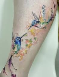 Full sleeve bird and flower tattoo. 30 Watercolor Hummingbird Tattoo Ideas