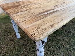 Maybe you would like to learn more about one of these? Spalted Maple Farmhouse Dining Table With White Distressed Paint Hazel Oak Farms