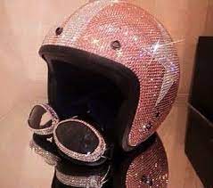 Pinky Pleasures And Helmet Of Bling For All Of You Out There Who Love Sparkly Things Pink Helmet Bling Scooter Helmet