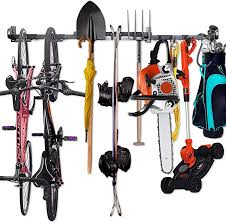 Used for storage of garden tools, brooms and mops. Nzace Adjustable Storage System 48 Inch Wall Holders For Tools Garage Organizer Wall Mount Tool Organizer Garden Tool Organizer Garage Storage Heavy Duty Tools Hanger With 3 Rails 12 Hooks Garden Outdoors