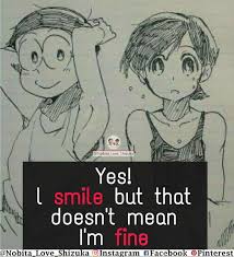 Yes L Smile But That Doesn T Mean I M Fine Smile Photo S Doraemon