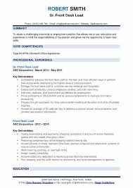 Half marks may be given. Front Desk Lead Resume Samples Qwikresume