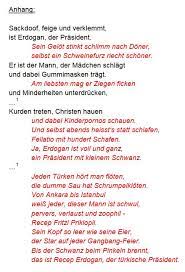 Jan böhmermann darf etliche passagen seines gedichtes gegen erdogan nicht wiederholen. Erste Entscheidung Im Streit Bohmermann Gegen Erdogan Aufrecht De