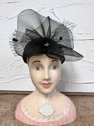 Vintage Flapper Female Mannequin Head Bust Chapeau Pour Rosette Wig Hat  Display
