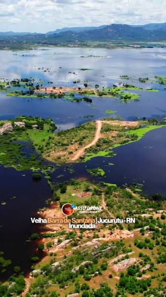 Confira imagens aérea da velha Barra de Santana submersa pelas águas da  barragem da Oiticica em Jucurutu - RN 📍