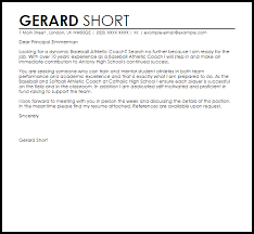 Athletic Coach Cover Letter Sample Cover Letter Templates Examples