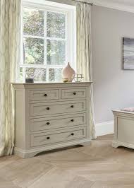 Bring A Touch Of Simple Sophistication To Your Bedroom With The Arlette Chest Of Drawers This Beautiful Paint Grey Chest Of Drawers Oak Furniture Land Drawers