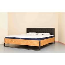 Perfekt diy massivholz bett selber bauen zum bett 2x2m. Upcycling Industrial Bett Aus Recyceltem Vollholz Und Baustahl Luberon Natur Selekkt Com