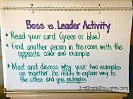 Third grade activities are exciting and educational. Bosses Vs Leaders Lesson Freebies Student Leadership Leader In Me Leadership Classes