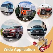 Amazon.com: SINGARO Car Battery Terminal Connector, 4 Way Positive and  Negative Pole Quick Release Terminal Clip, Applicable to SAE/JIS A Type  Terminal Post, Compatible with Cars, Trucks and More（Gold-A） : Automotive