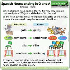 Spanish Nouns Ending In O And A Singular Or Plural Woodward Spanish