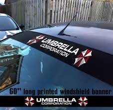 Buy 60 Umbrella Corporation Evil V1 Game Zombie Outbreak Response Team Movie Sun Strip Printed Windshield Car Vinyl Sticker Decal Amooca viper umbrella corporation seat belt cover shoulder pad cushion (2 pcs). buy 60 umbrella corporation evil v1
