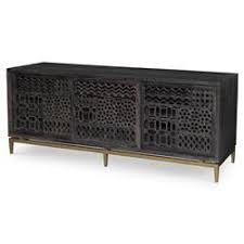 Chita Bazaar Black Oak Mirror Patchwork Low Cabinet Kathy Kuo Home Desenler
