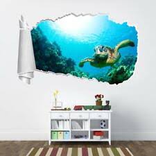Home decoration posters modern wall art 5 pieces animal sea turtles pictures framework living room hd printed landscape painting. Sea Turtle Ocean Animals 3d Window Decal Wall Sticker Home Decor Art Mural J1148 Home Decor Children S Bedroom Girl Decor Decals Stickers Vinyl Art