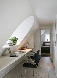 37 Cool Attic Home Office Design Inspirations Home Office Design Loft Room Office Design Inspiration