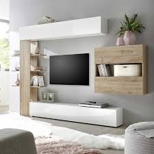 Mur Tv Blanc Et Bois Meuble Tv Suspendu Blanc Et Bois Design Muraem Meubles De Salon Blanc Ensemble Meuble Tv Meuble Tv Suspendu