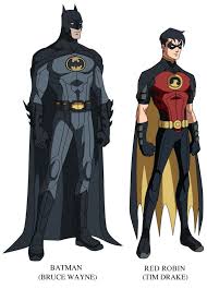 Batman Black And Red Suit Cartoon If They Are To Use One Of The Red Robin Suits It Should Be Tim S From The Unternet Arc Or The Rejected New 52 Batman And Batgirl Batman Concept Dc Comics Art