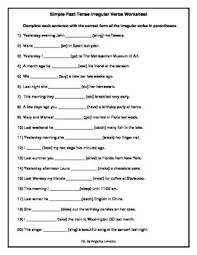 english past tense irregular verbs worksheet english past tense past tense worksheet verb worksheets