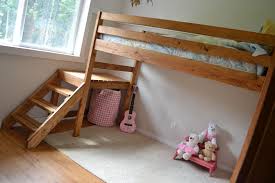 They are built up to the ground and attached to the floor with a ladder or stairs that lead to the lost bed. Camp Loft Bed With Stair Junior Height Ana White