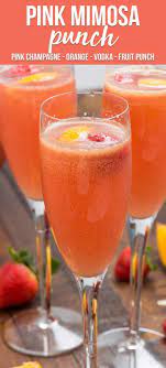 Pink Mimosa Punch Recipe Brunch Drinks Mimosa Punch Champagne Punch Recipes