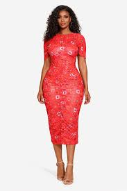 LUCY MESH DRESS - RED – DOS Clothing Company
