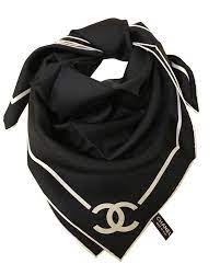 Chanel Scarf Scarves Silk Black Ref 41515 Chanel Scarf Silk Scarves Chanel Fashion