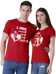 Cute instagram bio ideas for couples the 13 types of selfies that are all over instagram. Duo Couple Bio Wash Cotton Lucky Printed Red Color Half Sleeve Couple T Shirts Young Trendz