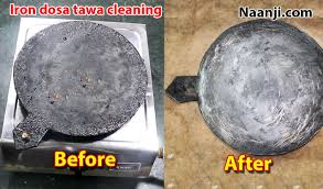 How To Clean Oil Layer Formed Iron Dosa Tawa Iron Dosa Pan In 5 Minutes Cleaning Dosa Iron