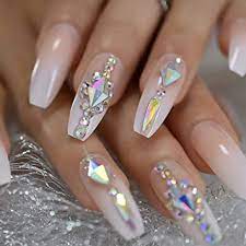 Todo lo que tienes que hacer es crear un diseño minimalista en tus uñas, a un solo tono (de preferencia blanco), y. Amazon Com Baojian Custom Luxury Unas Grandes Piedras Decoradas Fancy Nail Art Tips Frosted Coffin Shape Press On Nails Natural Adhesive With Belleza Y Cuidado Personal