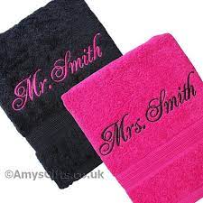 Personalised Towels Bath Towels Personalized Towels His And Hers Towels Embroidered Towels