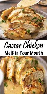 Baked Caesar Chicken Richflavour Com Recipe Chicken Dinner Recipes Easy Chicken Recipes Recipes