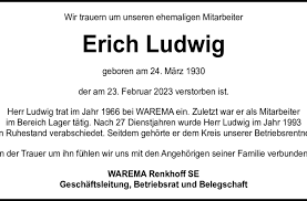Wir trauern um unseren ehemaligen Mitarbeiter Erich Ludwig geboren am 24