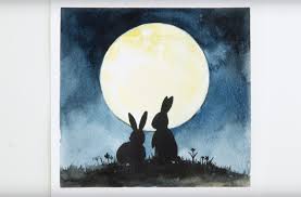 Easy watercolor ideas for beginners (7 good things to paint) january 6, 2020 art tips kerrie woodhouse. Watercolor Painting Ideas Painting Bunny Silhouettes With A Full Moon