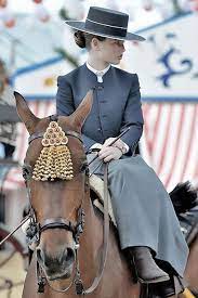 Lucienne Blue Grey Womens Gaucho Hat Wide Brimmed Equestrian Etsy Equestrian Style Riding Hats Equestrian