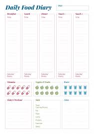 download printable complex daily food diary pdf