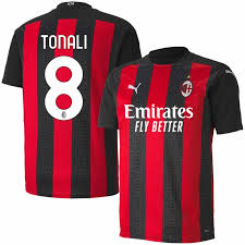 Günstige ac milan fussball trikots bedrucken 2019/20 online shop deutschland, ac milan trikotsatz fussball kaufen,ac milan heim/auswärts/dritte/langarm fußballtrikots verkauf,mit niedrigem preis. Puma Ac Mailand Tonali 8 Home Trikot 2020 2021