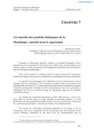 Pdf Les Marches Des Produits Biologiques De La Martinique Marche Local Et Exportation