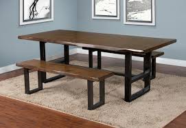 Live Edge Dining Room Set W Benches Natural Mindi Sunny Designs Furniture Cart