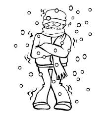 Freezing Cold Man Shiver On Winter Season Coloring Page Coloring Pages Cold Images Preschool Coloring Pages