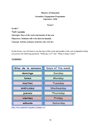 grade 7 worksheets spanish