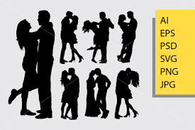 Download Couple Loving Valentines Silhouette Graphic By Cove703 Creative Fabrica SVG Cut Files