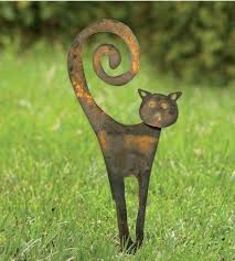 Garden Cat En 2020 Sculpture Metal Sculpture Animaux Deco Peinture