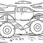 Truk dan alat berat kartun yang sangat sederhana. Unduh Halaman Mewarnai Truk Monster Dan Warnai Gratis