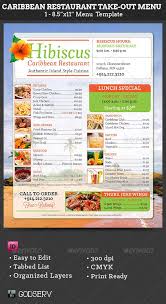 Add this to your promotional arsenal for a maximum effect 8.5×11 flyer/poster: Caribbean Restaurant Take Out Menu Template Caribbean Restaurant Take Out Menu Food Menu Template