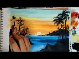 11 How To Paint A Beautiful Scenery Painting Sunrise Acrylic Landscape Painti Beautiful Scenery Paintings Beautiful Landscape Paintings Scenery Paintings