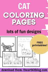 A long time ago, people believed in creatures that looked like white horses or goats, with one horn in the middle of their forehead. U Is For Unicorn Cat Coloring Page Free Printable The Art Kit