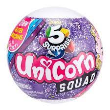 Enjoy the thrill of unboxing as you unwrap, peel and reveal 5 miniature replicas of your favorite household brands! 5 Surprise Unicorn Squad Surprise Ball Target